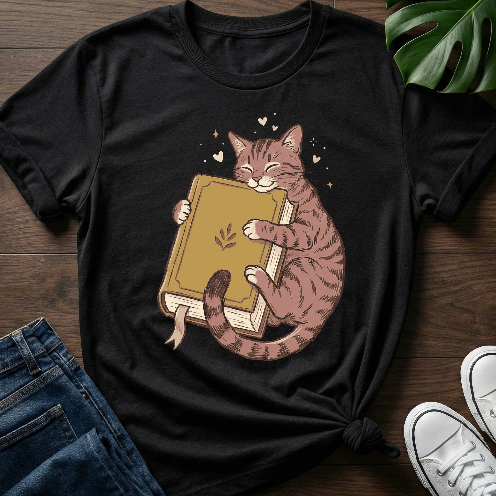 Book Cuddle Cat T-Shirt