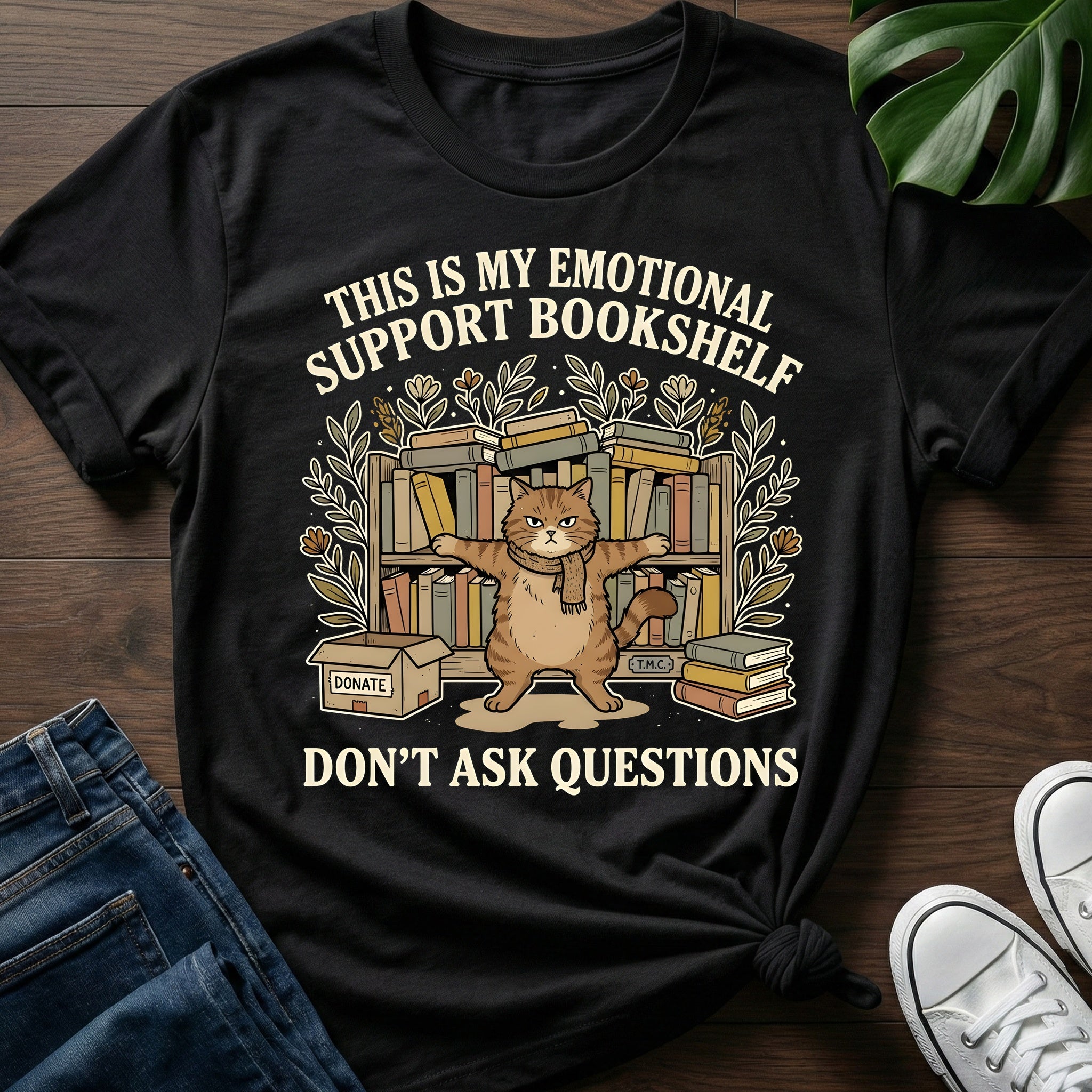 Emotional Support Bookshelf T-Shirt