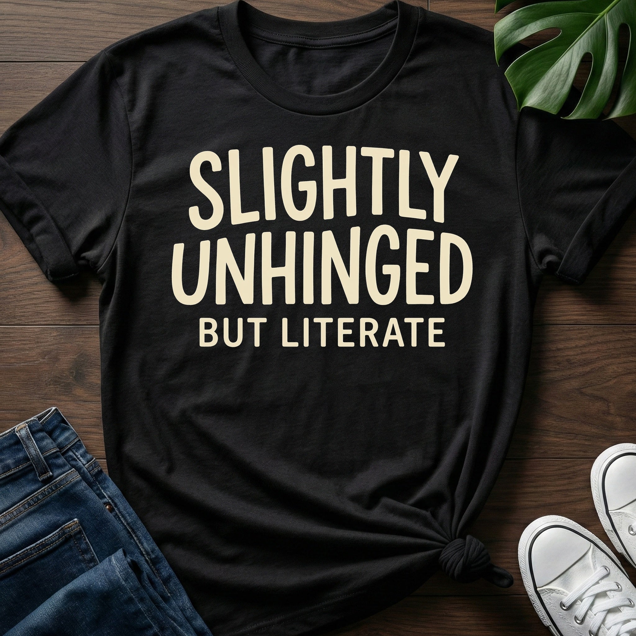 Slightly Unhinged But Literate T-Shirt