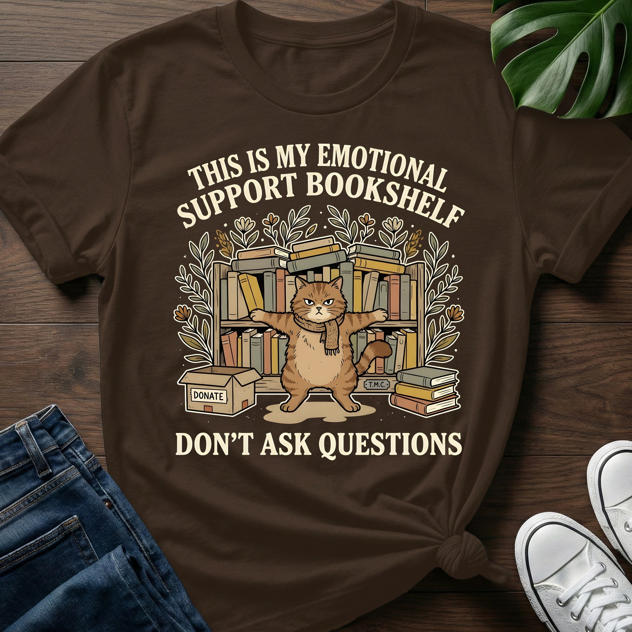 Emotional Support Bookshelf T-Shirt