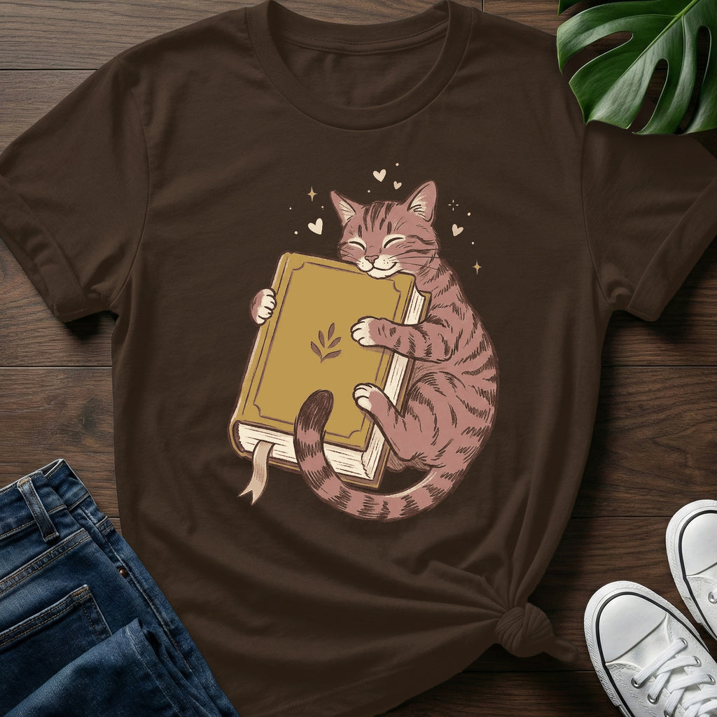 Book Cuddle Cat T-Shirt