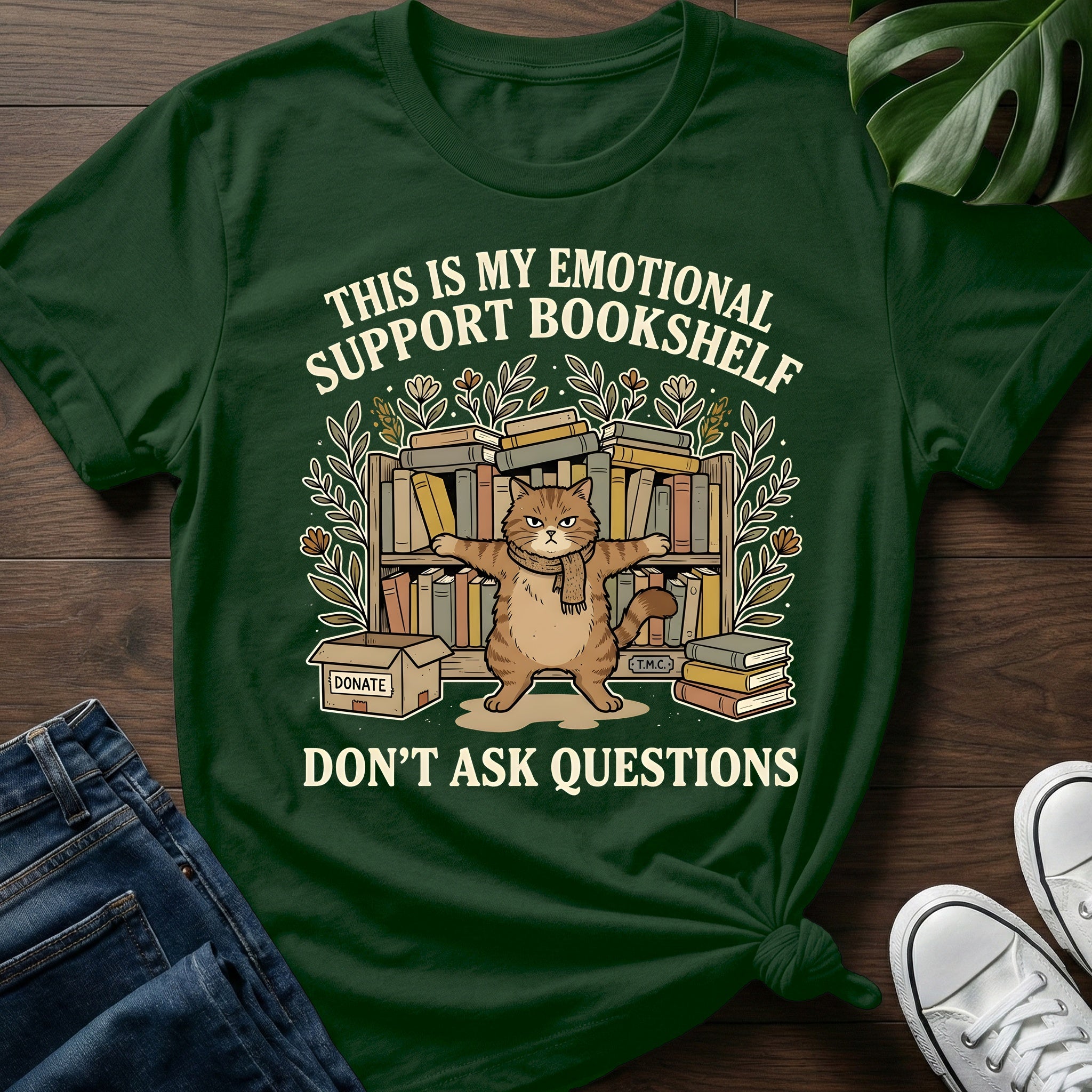 Emotional Support Bookshelf T-Shirt