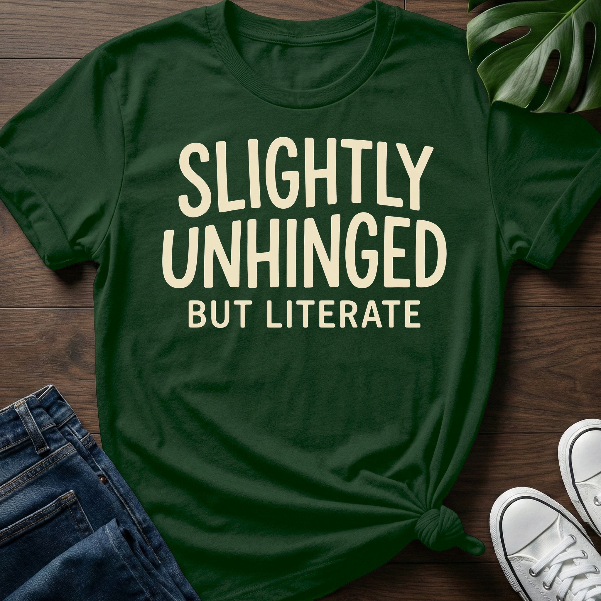 Slightly Unhinged But Literate T-Shirt