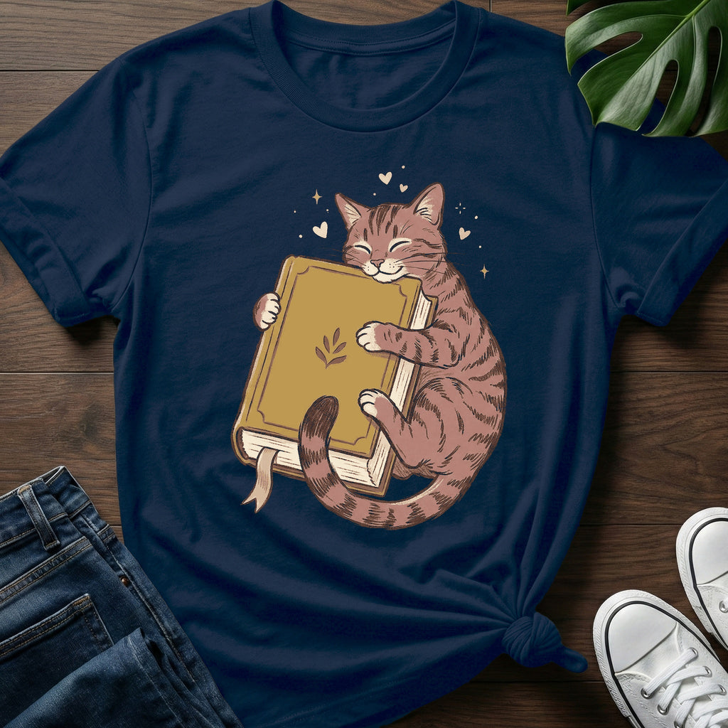 Book Cuddle Cat T-Shirt