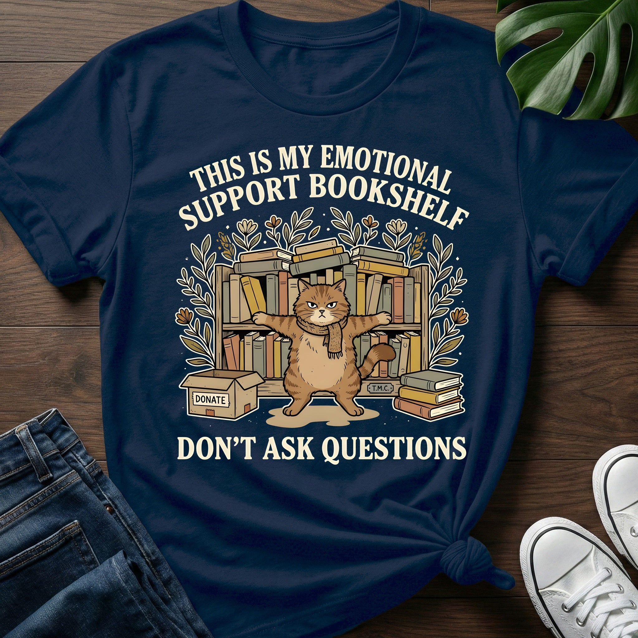 Emotional Support Bookshelf T-Shirt