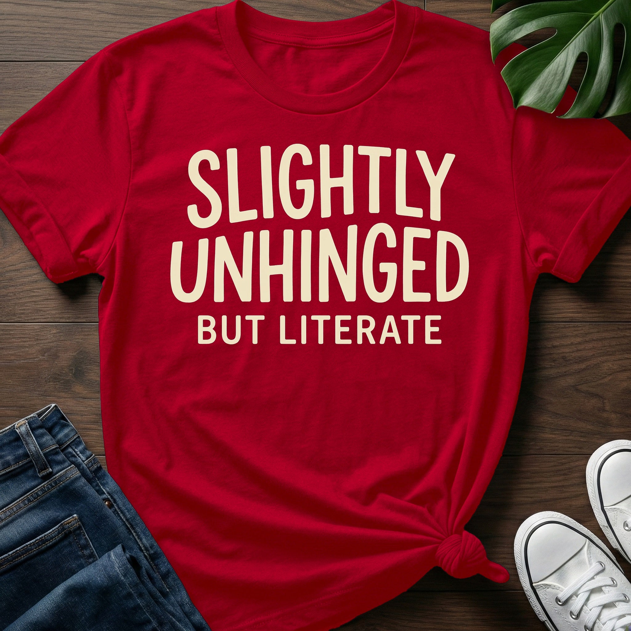 Slightly Unhinged But Literate T-Shirt