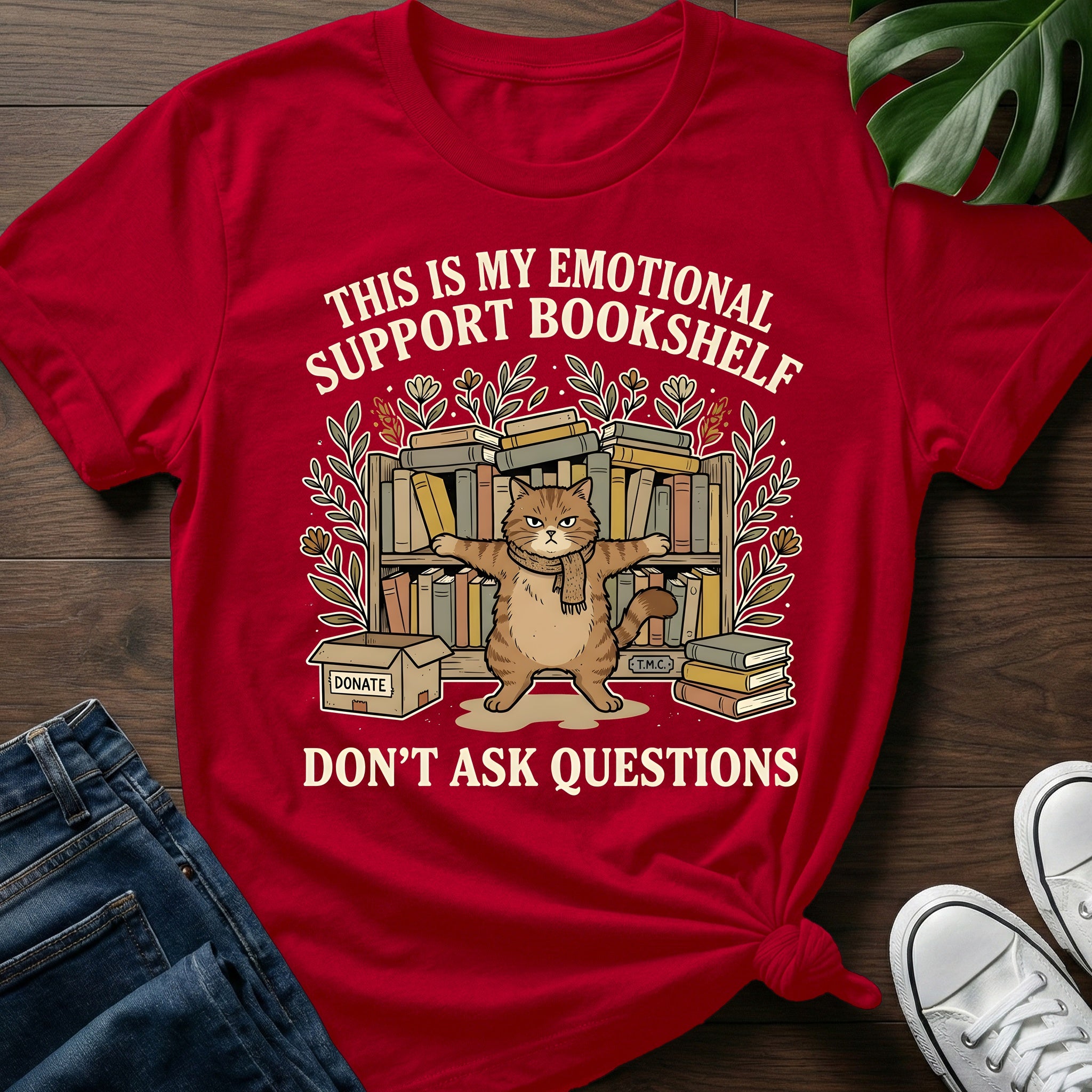 Emotional Support Bookshelf T-Shirt